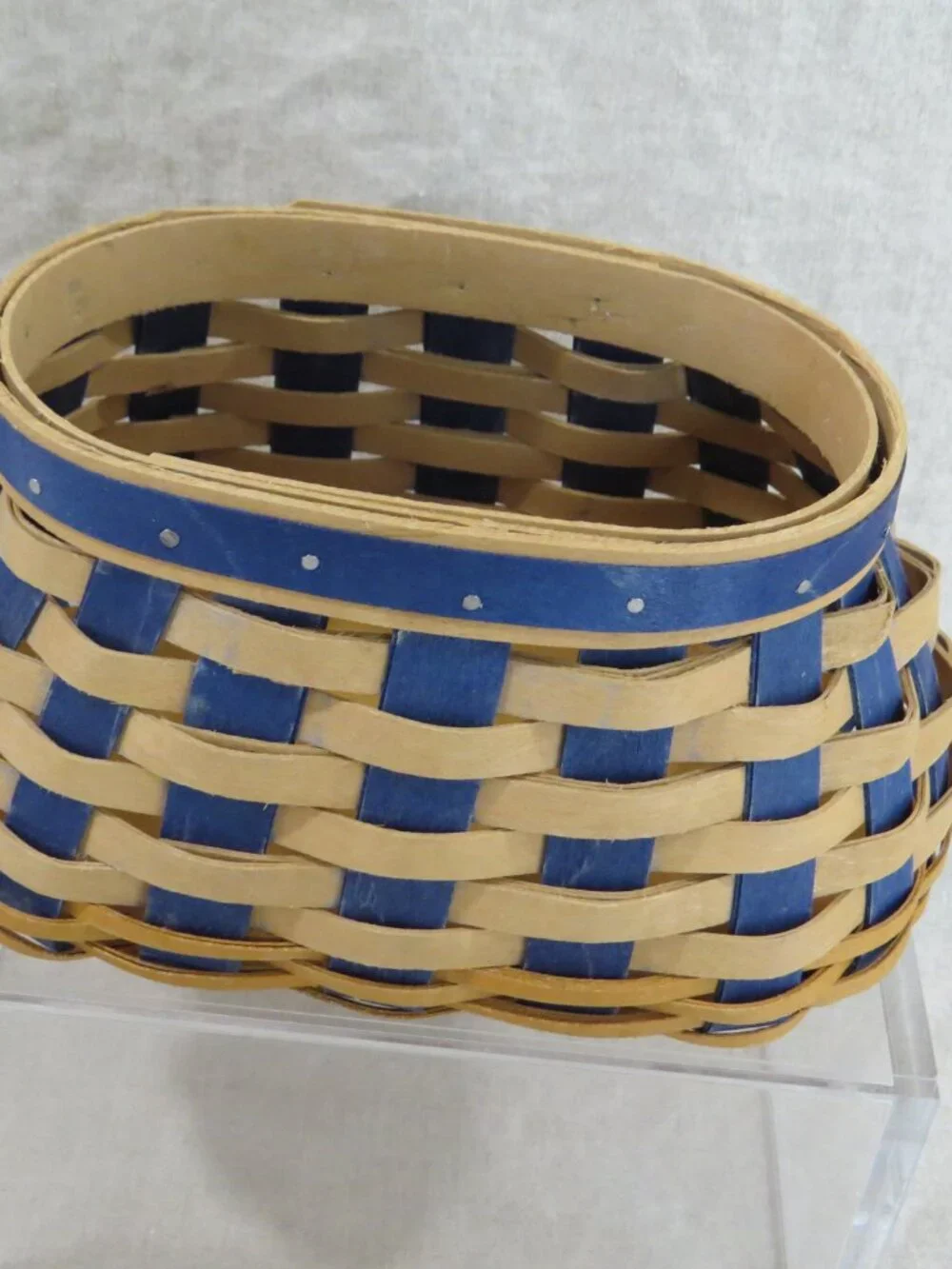 Longaberger Bicentennial 2017 Dresden Basket - Blue and Tan, No Lid, No Liner